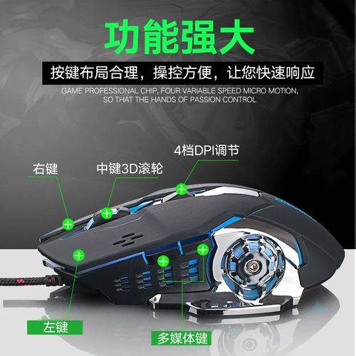 Компьютерный мышиный кабель E -Sports Machinery USB Tate Home -Style Office Eat Chickene League of Legends CSGO High -значение