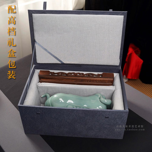 龙泉青瓷牛摆件公司开业送礼领导办公室装饰品商务伴手礼乔迁礼品 - 图2