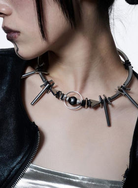 玩物制造 末日机甲新浪潮 机能风手工串珠中性朋克风钛钢项链锁骨