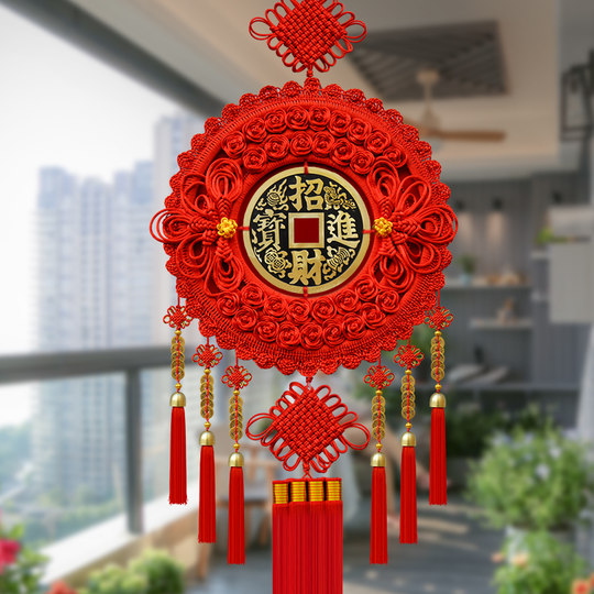 中国结客厅大号五帝钱门对门招财进宝挂件入户门玄关中式家居挂饰