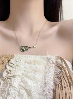 欧美时尚摇滚吉他闪钻项链