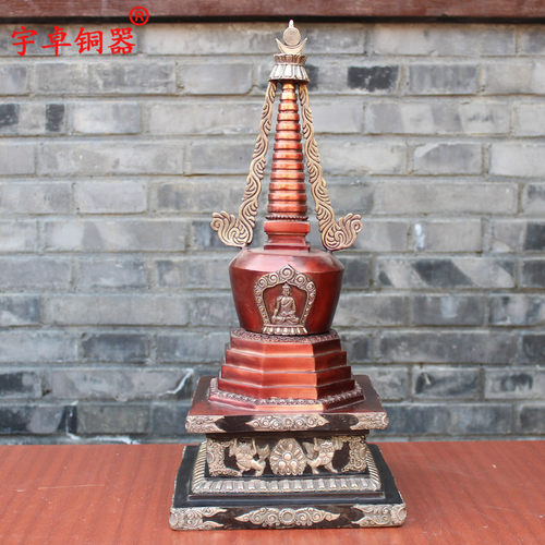 宇卓铜器 纯铜八宝塔黄铜八宝塔铜八宝塔铜舍利塔工艺品摆件 - 图0