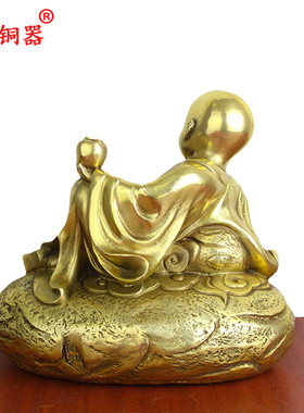 黄铜小和尚摆件工艺品