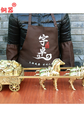 宇卓铜器纯铜四轮黄铜工艺品拉车