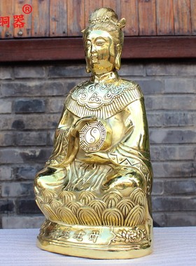 老母黄铜无声坐像工艺品摆件