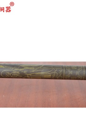 宇卓铜器 纯铜龙头拐杖黄铜拐棍二人夺拐杖未开刃工艺品摆件