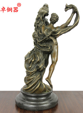 宇卓铜器人物坠落双人天使欧式