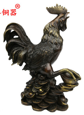 元宝鸡摆件黄铜工艺品