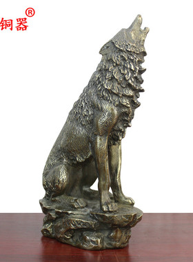 黄铜狼图腾工艺品家居装饰