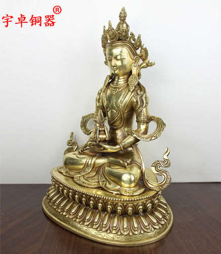 宇卓铜器 纯铜 佛像 黄铜长寿佛 工艺品桌面摆件 - 图1