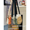 Big Orange Cat Japanese style simple contrasting color design outdoor sports mobile phone bag for female students versatile crossbody bag shoulder bag for men
