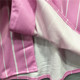 Japanese baseball team's contrasting letter cardigan Hiphop baseball clothes T short -sleeved female retro striped pink jersey tide