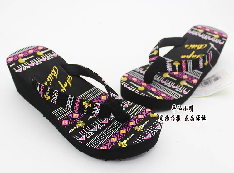 人字拖女外穿坡跟厚底时尚沙滩鞋防滑越南平仙拖鞋女士凉拖高跟夏 - 图2