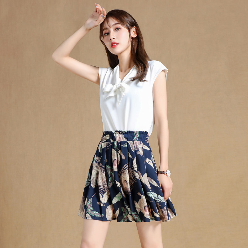 夏短高腰阔腿a字五分裤裙雪纺裙裤 蒙来妮休闲裤