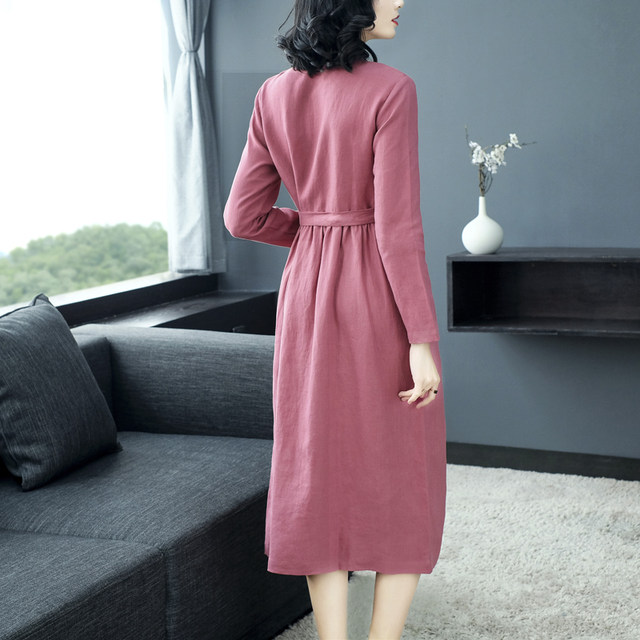 ວັນນະຄະດີ Linen New Travel Vintage Style Dress