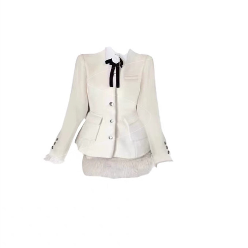 大码胖mm千金小香学院风毛绒拼接毛呢外套半身裙女秋冬显瘦两件套,淘宝优惠券,粉丝福利购,淘宝优惠卷