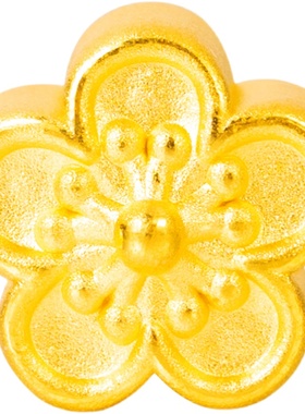 谁羽3D硬金足金桃花转运珠