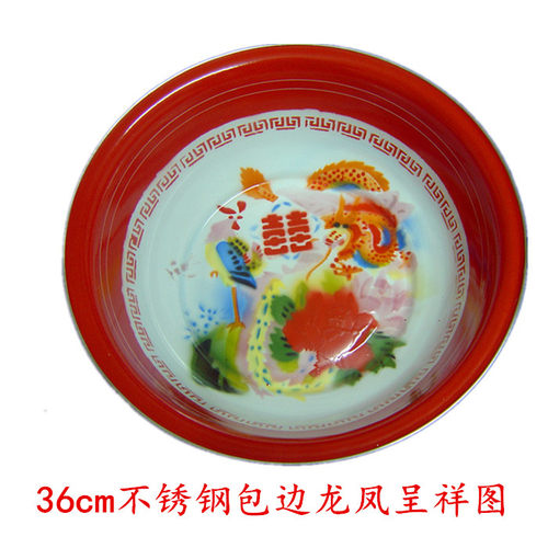 搪瓷盆传统老式包边加厚家居精品铁盘珐琅洗脸泡脚盆用于结婚婚礼 - 图3