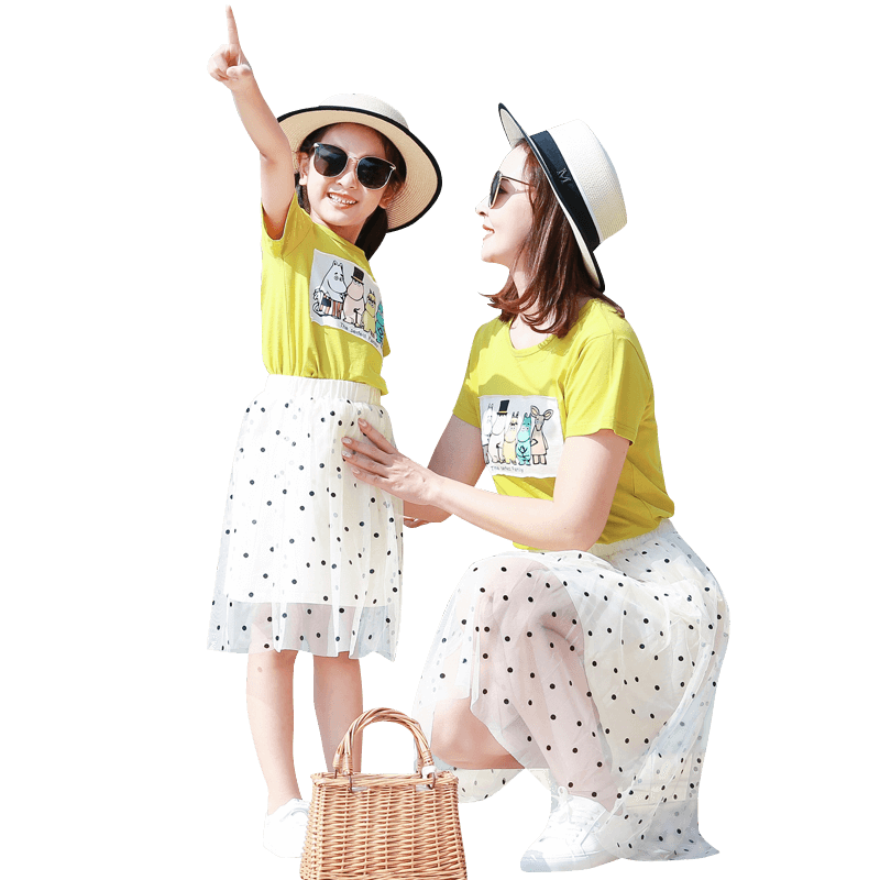 夏装一家三口四口装洋气时尚母子装 欣贝琪亲子装/亲子时装