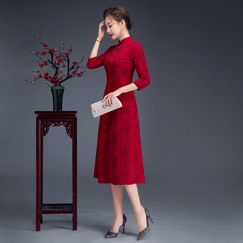 高端婚庆礼喜妈妈婆婆母亲连衣裙 玲珑品智旗袍