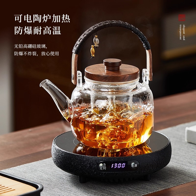 玻璃煮茶壶可明火耐高温蒸煮一体提梁烧水泡茶壶家用2025新款茶具 - 图2