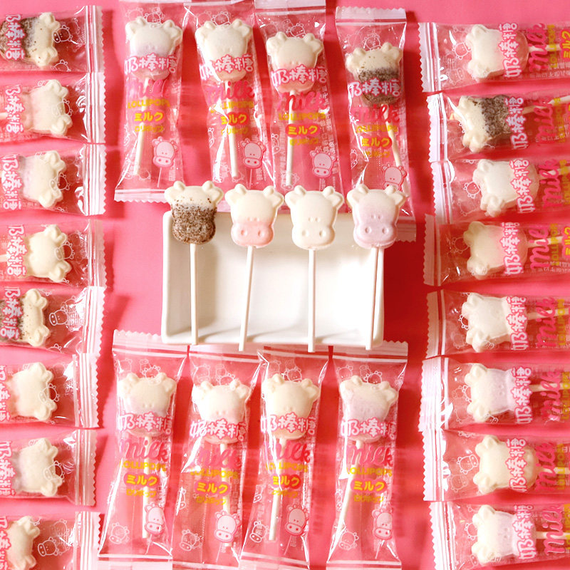六一儿童节无蔗糖宝宝牛头奶棒糖 多食典食品糖果