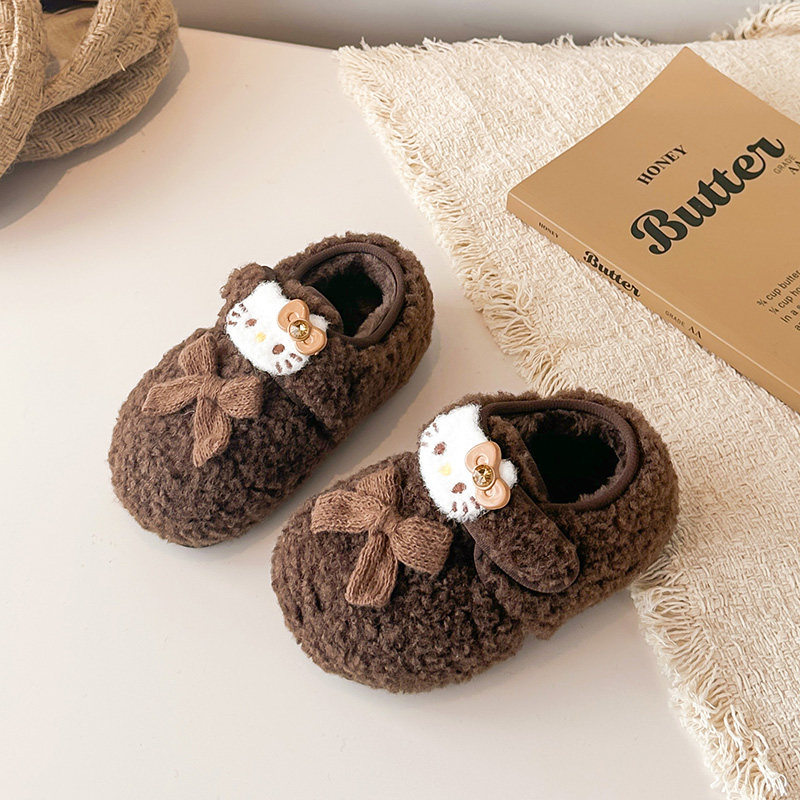 女童勃肯鞋KT猫棉鞋2025冬季加绒小童公主鞋宝宝软底毛毛鞋豆豆鞋,淘宝优惠券,粉丝福利购,淘宝优惠卷