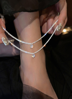 白钻满天星脚链女士波光粼粼
