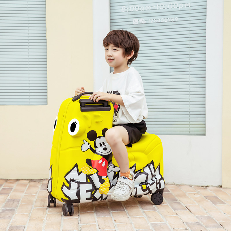 迪士尼女网红米奇可坐可骑男拉杆箱 垄垒箱包旅行箱