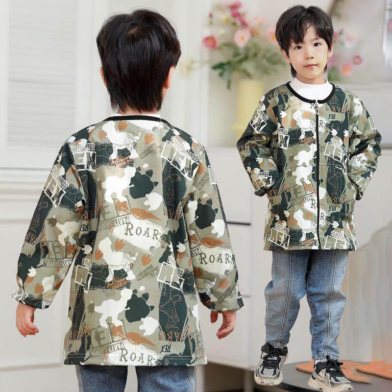 儿童防水罩衣外穿洋气宝宝吃饭围兜羽绒服护衣长袖防脏画画围裙,淘宝优惠券,粉丝福利购,淘宝优惠卷