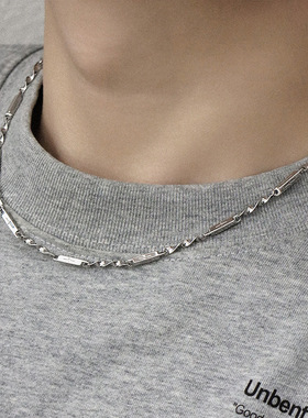 莫比乌斯项链男钛钢不掉色拼接星芒设计感嘻哈百搭配饰女简约饰品