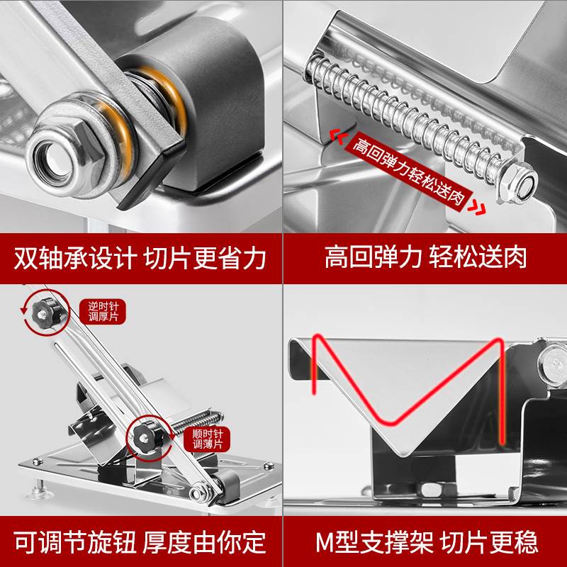 羊肉卷切片机家用切肉机手动多功能冻肉肥牛商用刨肉神器切肉片机 - 图2