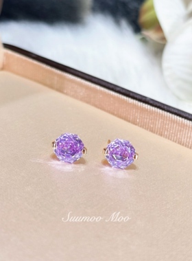 SUUMOOMOO紫色玫瑰锁骨链百搭