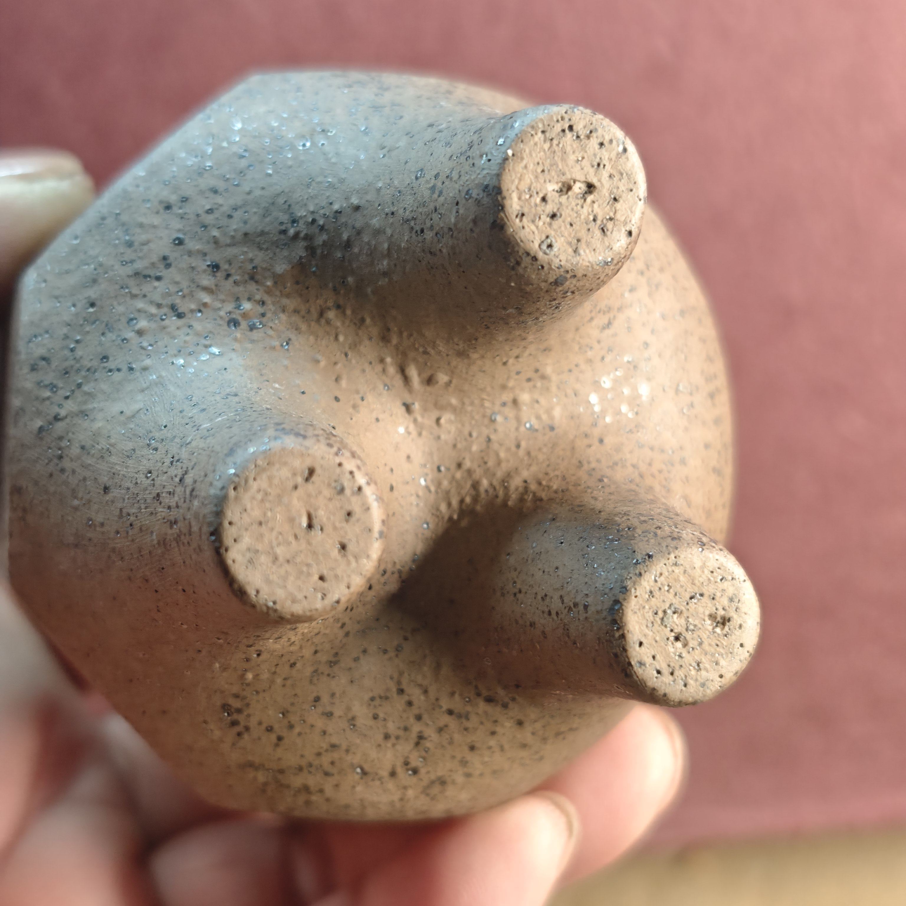 越前烧素烧三足香炉形茶叶罐 茶道具 茶亦居日本古美术Q3,淘宝优惠券,粉丝福利购,淘宝优惠卷