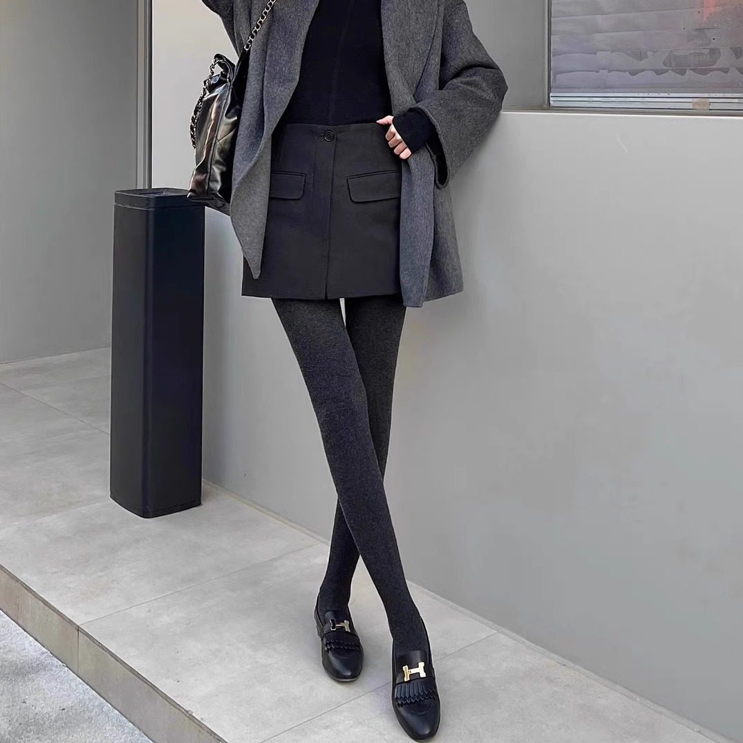 秋冬高个子竖条纹175个子灰色加长打底裤加绒加厚棉质外穿600克女,淘宝优惠券,粉丝福利购,淘宝优惠卷