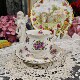 Western antique Albert special type Tanzi Town Sifang gilt relief bone china black tea cup and saucer in stock