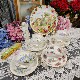 Western antique Albert special type Tanzi Town Sifang gilt relief bone china black tea cup and saucer in stock
