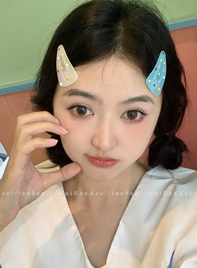 彩色多巴胺波点发夹女2026新款
