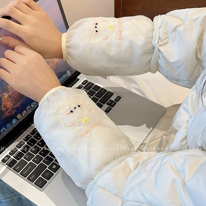 秋冬季卡通防水袖套女2026新款羽绒服护袖上班耐脏防油污套袖耐磨,淘宝优惠券,粉丝福利购,淘宝优惠卷