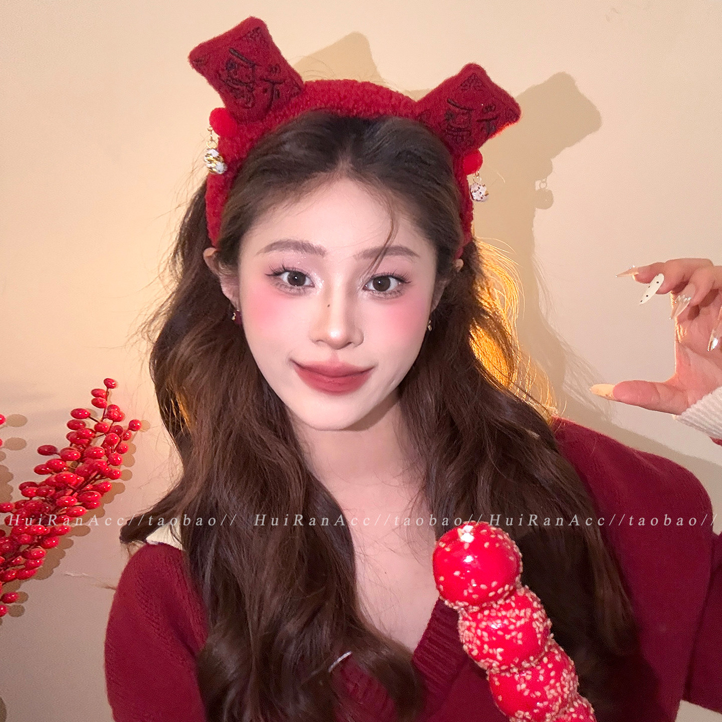 好运降临~新年红色福字锦鲤发箍女2026新款氛围感不勒头喜庆发饰,淘宝优惠券,粉丝福利购,淘宝优惠卷