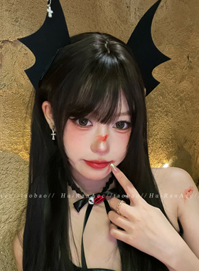 万圣节暗黑小恶魔蝙蝠发夹头饰