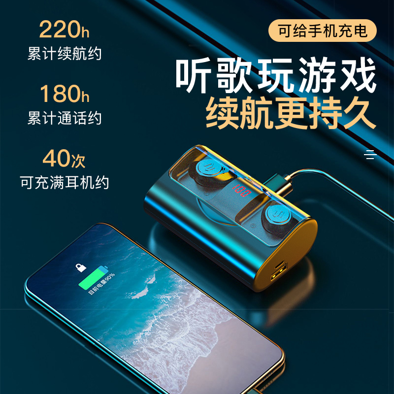 冠格旗舰店蓝牙耳机真无线双耳入耳式超长待机续航原装正品通用5.0隐形运动跑步迷你微小型适用苹果华为手机通用女生1