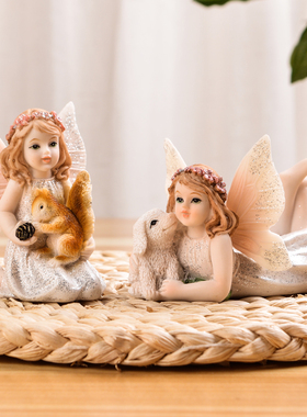 创意欧式花仙小天使摆件吊脚娃娃