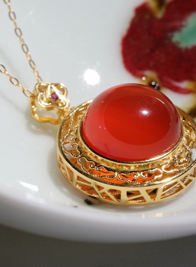 超美！南红玛瑙民族风香囊项链