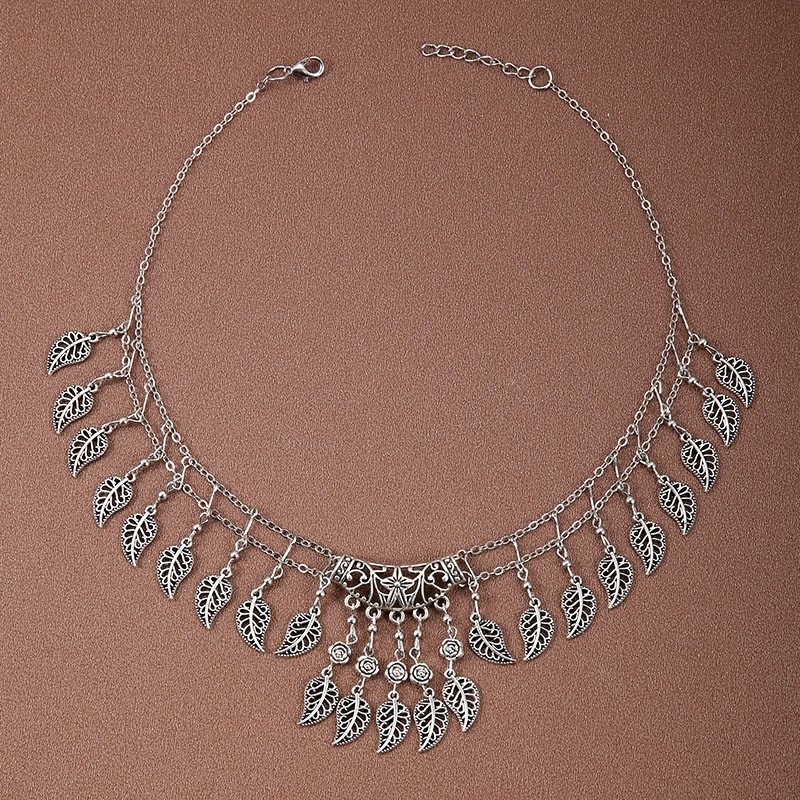 异域民族风头饰复古树叶流苏额头链藏银苗族眉心坠拍照古风配饰女,淘宝优惠券,粉丝福利购,淘宝优惠卷