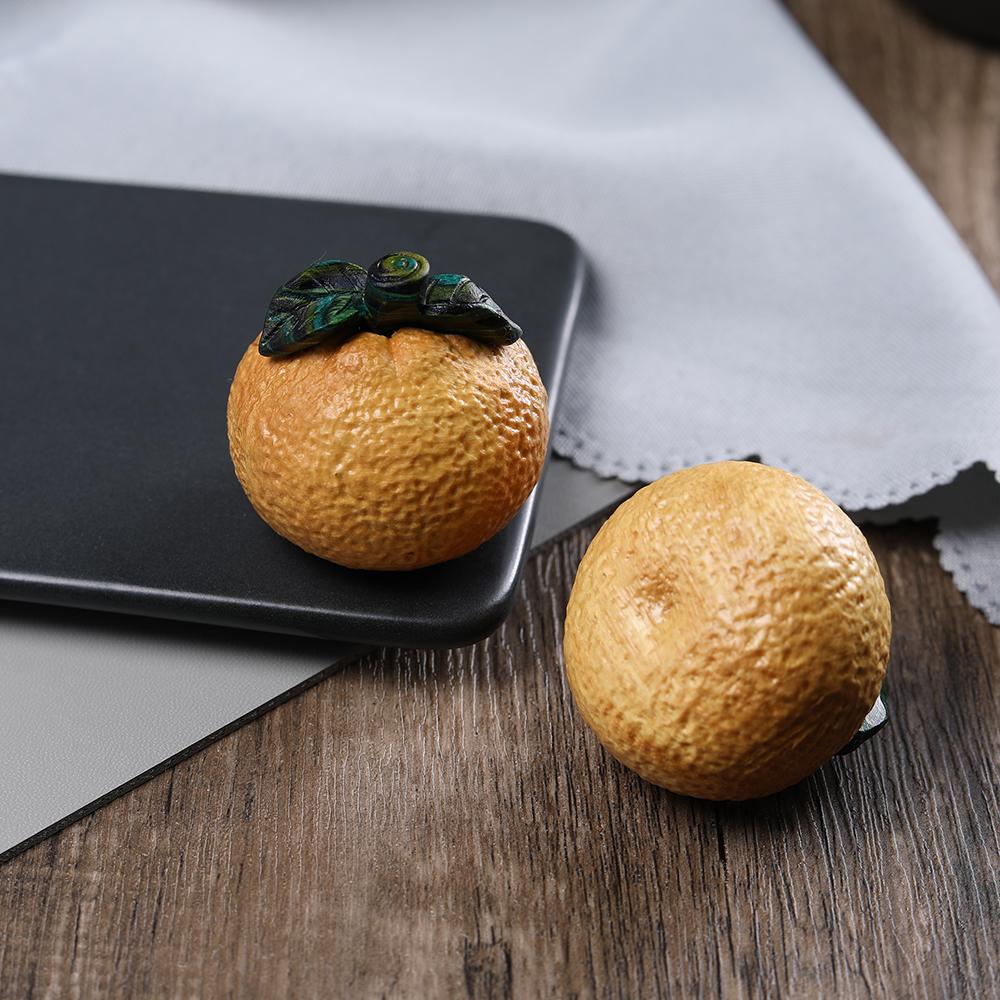 天然黄金木小桔子手把件个性汽车茶桌办公桌装饰品大吉大利小摆件 - 图2