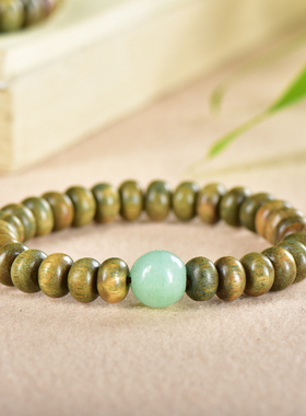 天然阿根廷绿檀木算盘珠diy东陵玉隔珠男女时尚文玩手链手串饰品