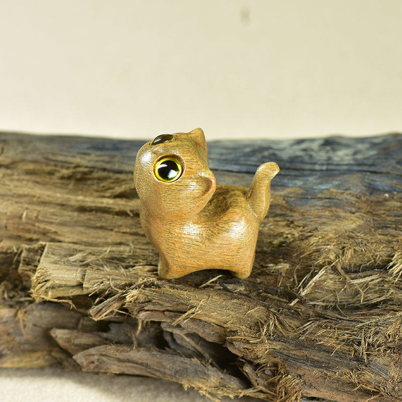 绿檀黑檀木木雕好奇猫咪吊坠挂件钥匙扣包挂件diy男女礼物小摆件,淘宝优惠券,粉丝福利购,淘宝优惠卷