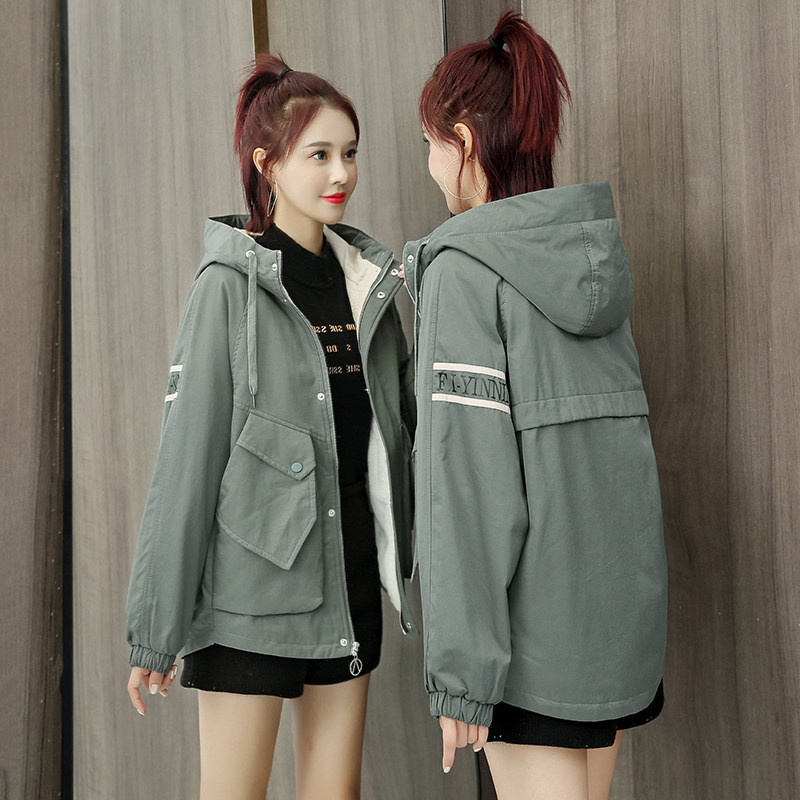减龄工装短款外套女韩版宽松学生 吾亦美短外套