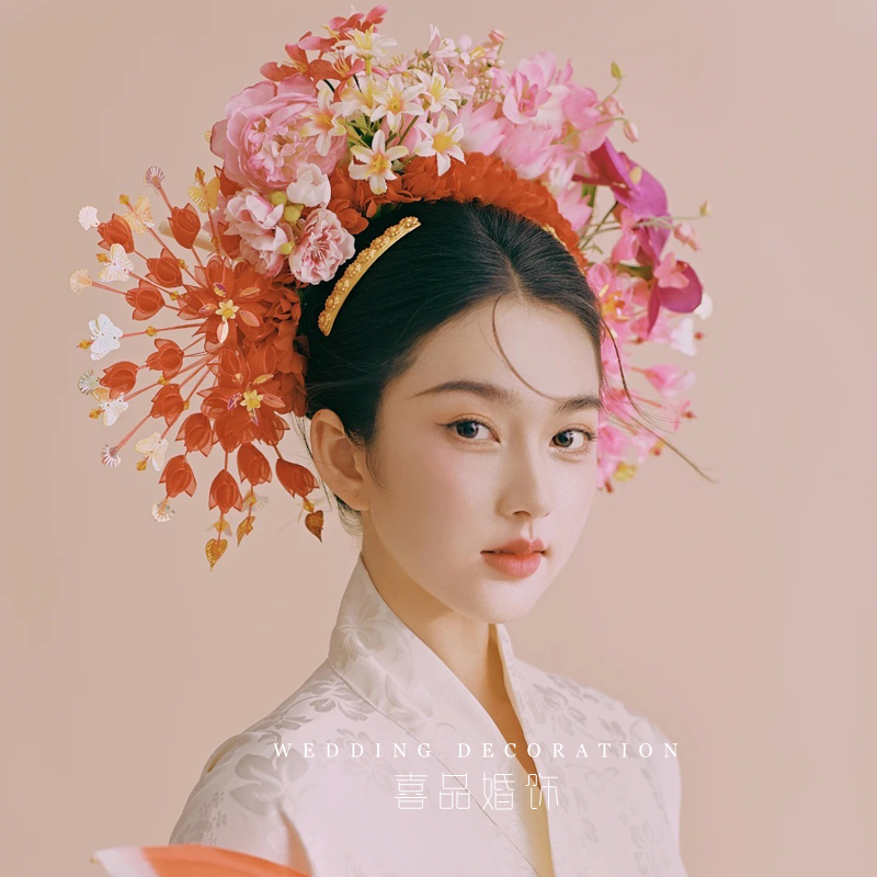 喜品新品泉州簪花发箍头饰赵丽颖同款民族风发饰汉服仿真花头饰品,淘宝优惠券,粉丝福利购,淘宝优惠卷